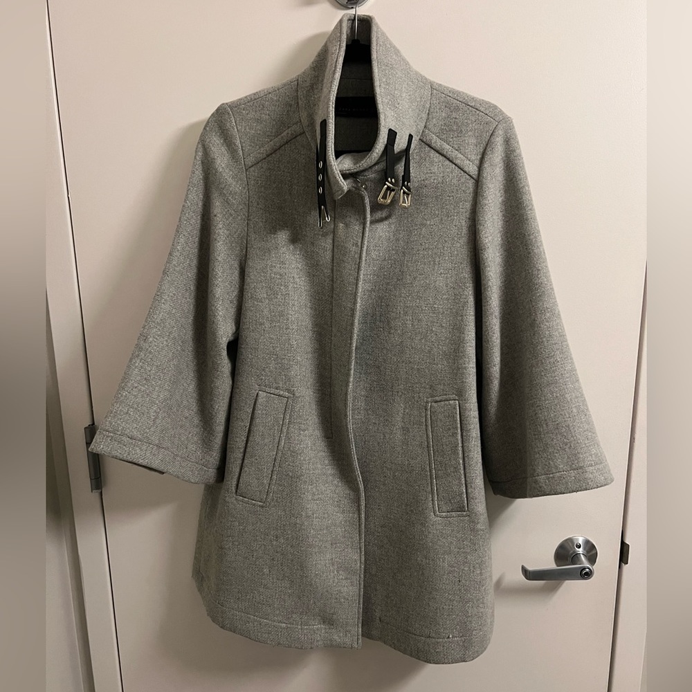 Zara Grey Oversized Peacoat